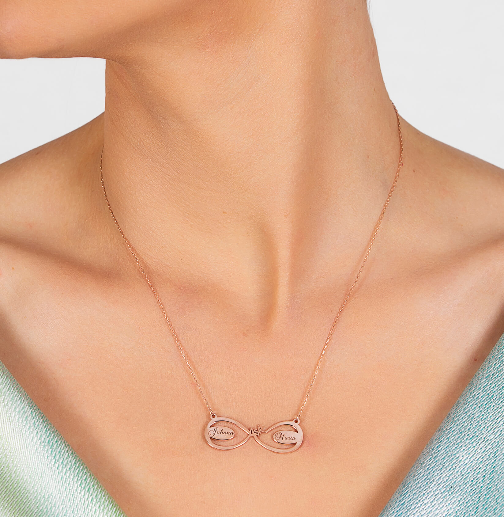 103000831 b Namenskette Unendlichkeit Paar rosa